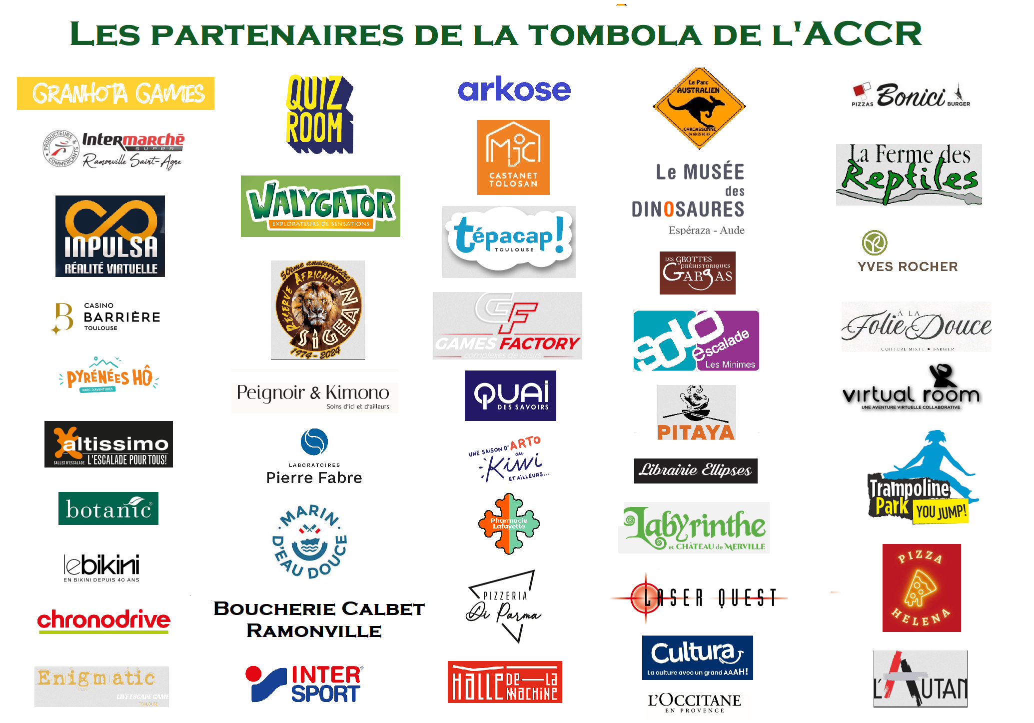 Liste des gagnants et des partenaires de la Tombola de l’ACCR