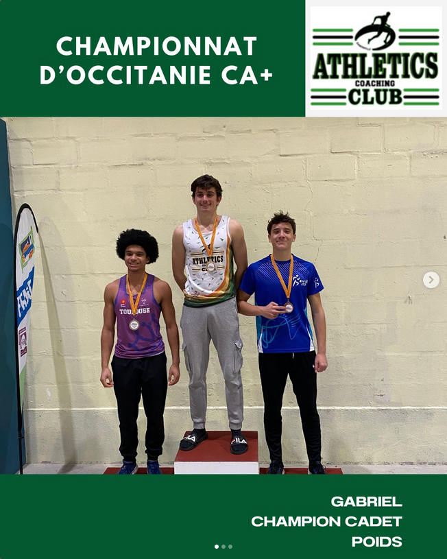 3 médailles aux championnats d’Occitanie en salle des CA+